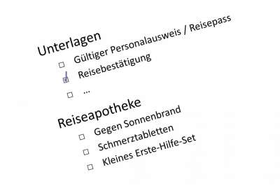 Reisecheckliste